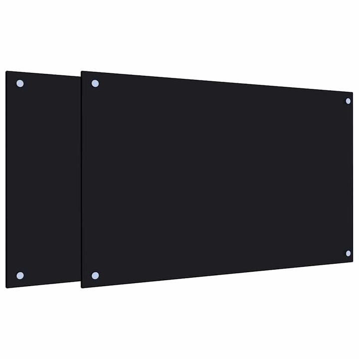 vidaXL 2 db fekete edzett üveg konyhai falburkoló 80 x 50 cm 3315799