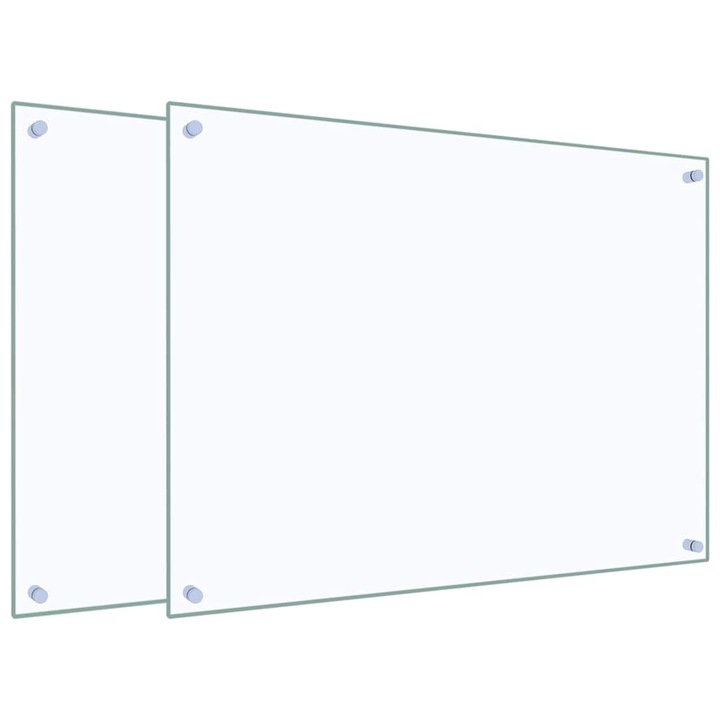 vidaXL 2 db átlátszó edzett üveg konyhai fröccsenésgátló 80 x 60 cm 3315794
