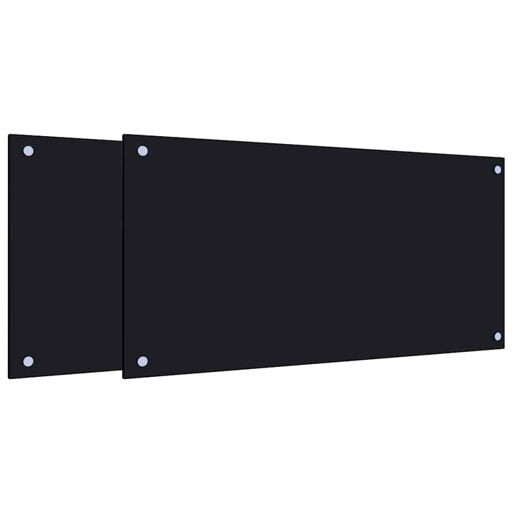 vidaXL 2 db fekete edzett üveg konyhai falburkoló 80 x 40 cm 3315798