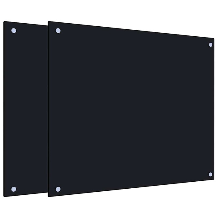 vidaXL 2 db fekete edzett üveg konyhai falburkoló 70 x 60 cm 3315797