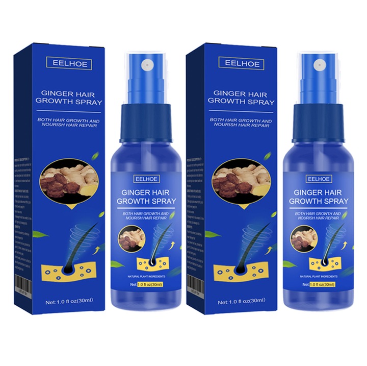Set spray de par cu ghimbir, 2 sticle, 30ml fiecare, ingrijire blanda, hraneste si ingroasa parul