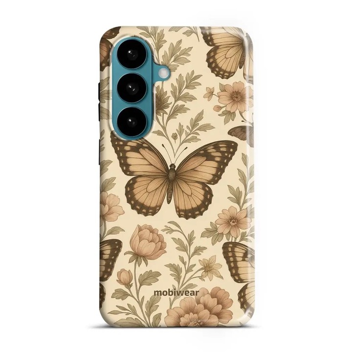 Husa telefon pentru Samsung Galaxy S26, Mobiwear Elite Pro, protectie dubla, bej, material plastic si TPU