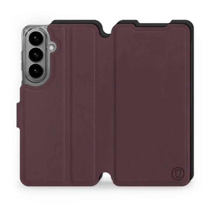 Husa flip Mobiwear pentru Samsung Galaxy S26 Plus, rosie, suport integrat, material Semis + TPU