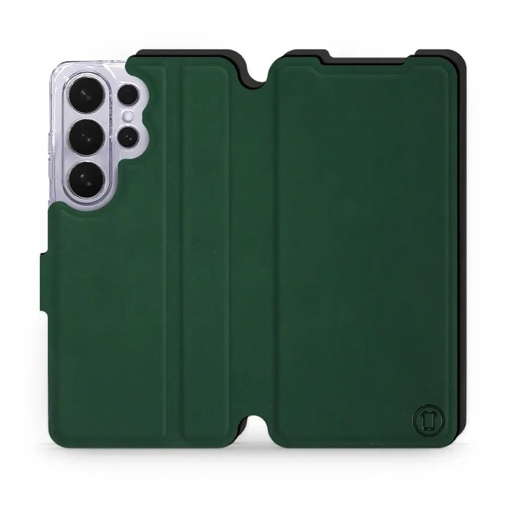 Husa flip Mobiwear pentru Samsung Galaxy S26 Ultra, verde, suport integrat