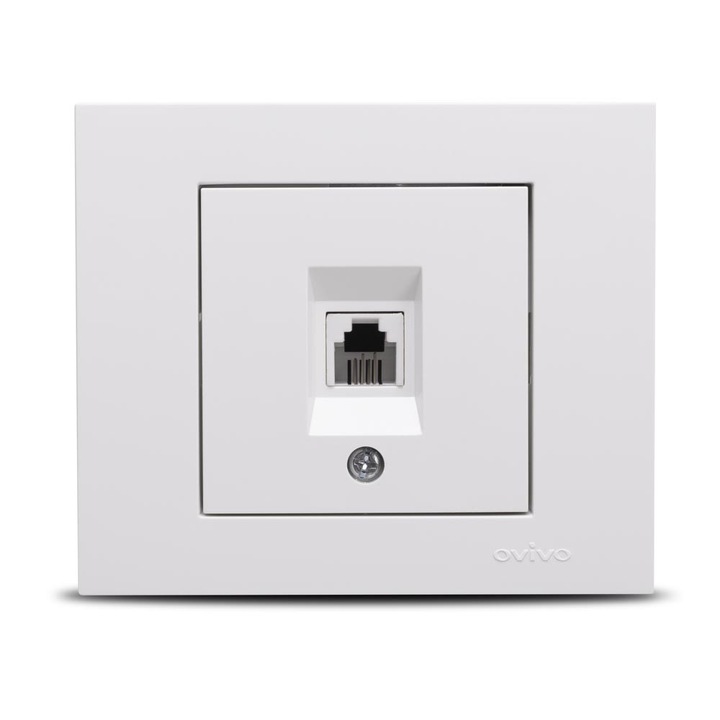 Priza, Ovivo, Plastic, Alb, Simpla, Telefon