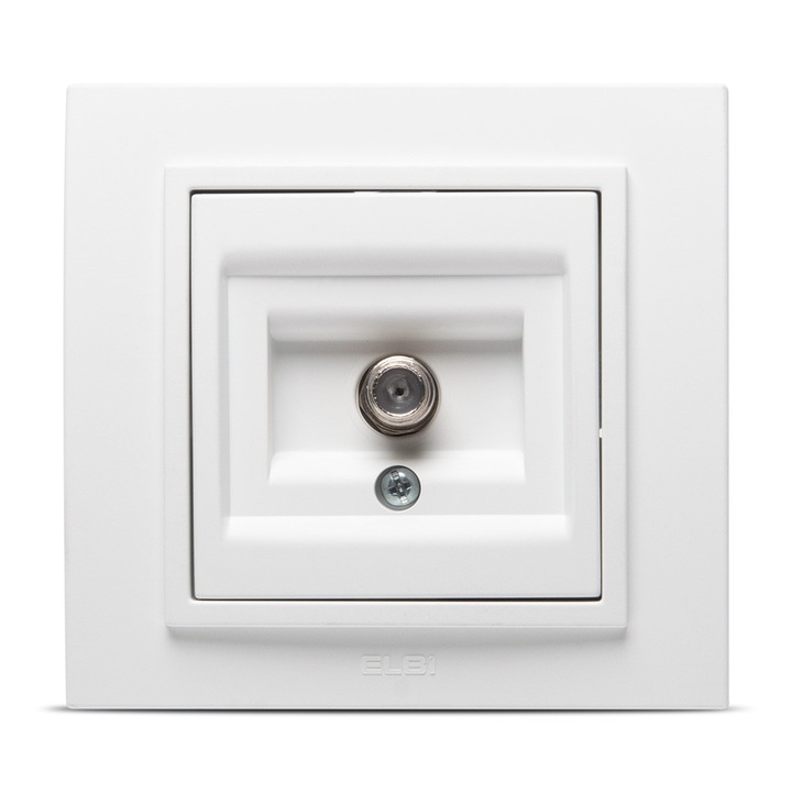 Priza, ELBI, Plastic, Alb, Simpla, TV