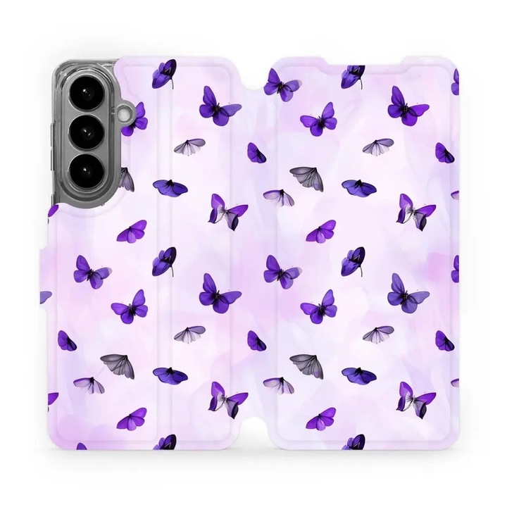 Husa flip Mobiwear pentru Samsung Galaxy S26 Plus, suport, fialova, eleganta