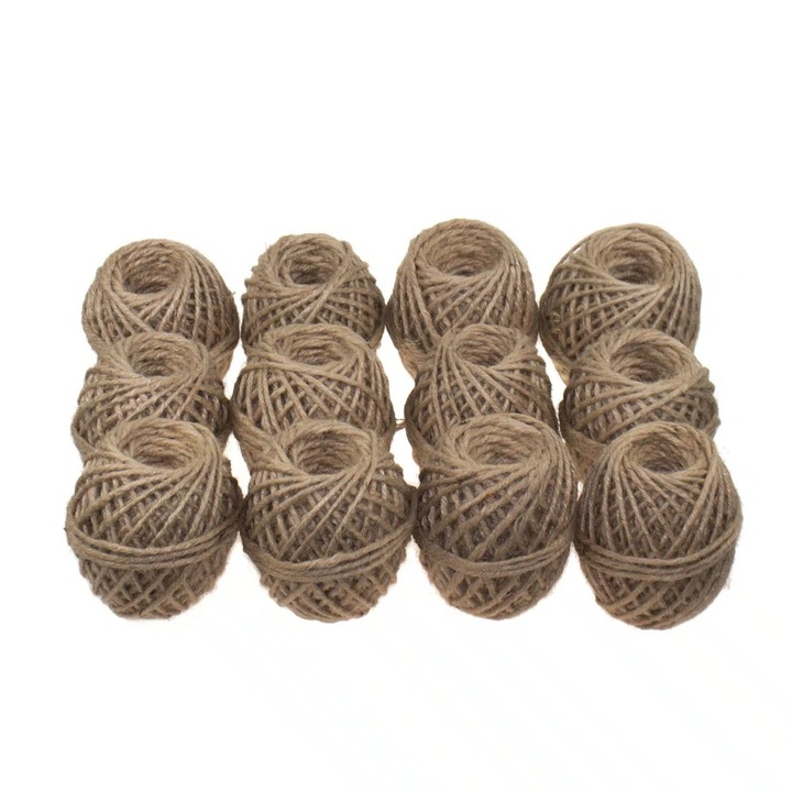 Ghem, Sfoara iuta, canepa, 80gr, set 12 buc. pentru utilizare casnica, industriala sau agricola