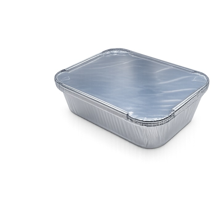 Set 6 tavite aluminiu plus capace, dimensiune 27x17cm., capacitate 2 litri