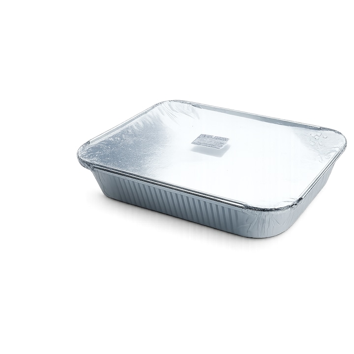 Set 4 tavite aluminiu plus capace, dimensiune 30x24cm, capacitate 3, 24 litri