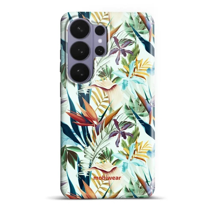 Husa telefon pentru Samsung Galaxy S26 Ultra, Mobiwear Elite Pro, protectie dubla, verde, flori