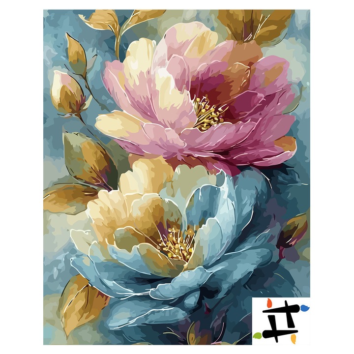 Комплект картина по номера Диалог на цветовете 6560, памучно платно, 40x50 см, включва 3 четки и акрилна боя