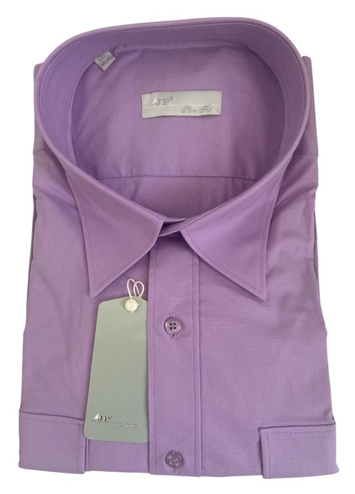 Férfi rövid ujjú ing, lila színű, 45-46 méret, pamut-poliészter anyag