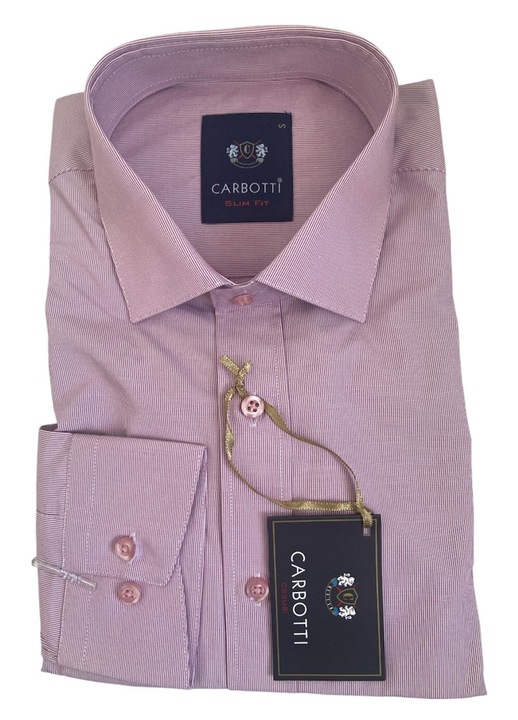 Férfi hosszú ujjú ing, lila csíkos, S-es méret, pamut-poliészter anyag