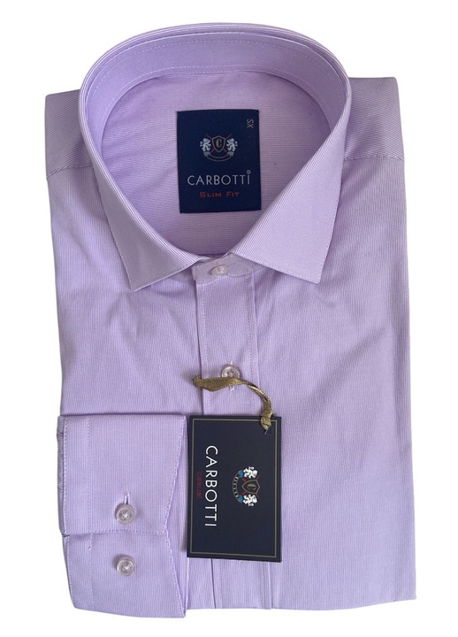 Camasa barbateasca cu maneca lunga, culoare mov cu dungi, marime xs, material bumbac-poliester