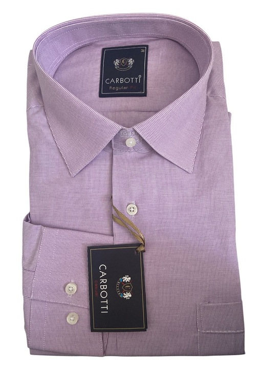 Férfi hosszú ujjú ing, lila csíkos, M-es méret, pamut-poliészter anyag