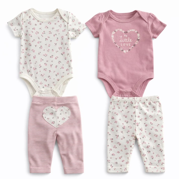 Compleu copii Carter's 4 piese, multicolor, bumbac 100%, 68 cm