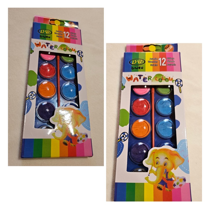 Acuarele 12 culori si pensula inclusa – Ideale pentru scoala si hobby