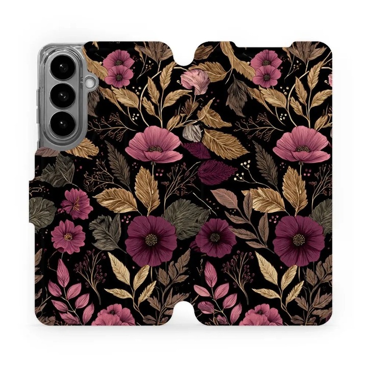 Husa flip Mobiwear pentru Samsung Galaxy S26 Plus, flori, multicolor, cu suport