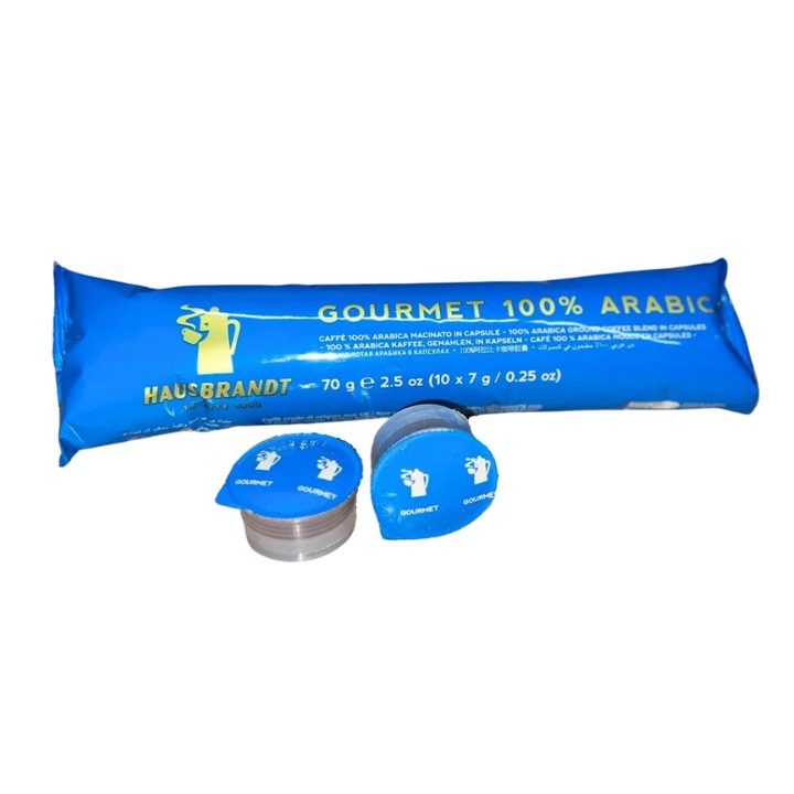 Capsule Cafea Hausbrandt Gourmet, 10 buc/set, 100% Arabica, note picante si citrice
