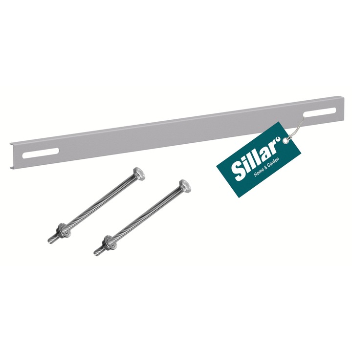 Suport montaj reglabil Sillar, 32 cm, argintiu, otel galvanizat, set montare