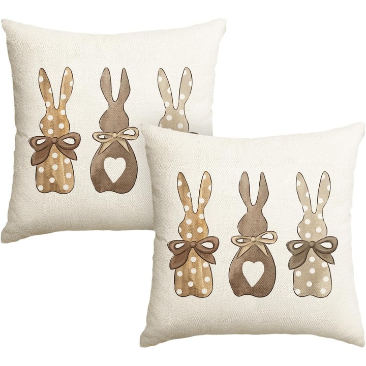 Párnahuzat, Artoid, Három nyuszi, 45x45cm, 2 darabos szett, többszínű