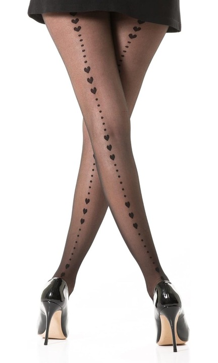 Dresuri Dama, Gi&Gi, Thin 40 DEN cu model Inima la Spate, Extra Comfort, Calitate Premium, marime L/XL