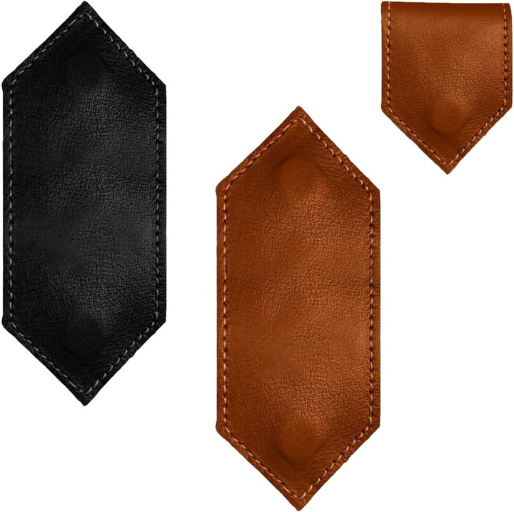 Marcaje magnetice retro, set 2 bucăți, negru și maro, 11x4cm, piele ecologică