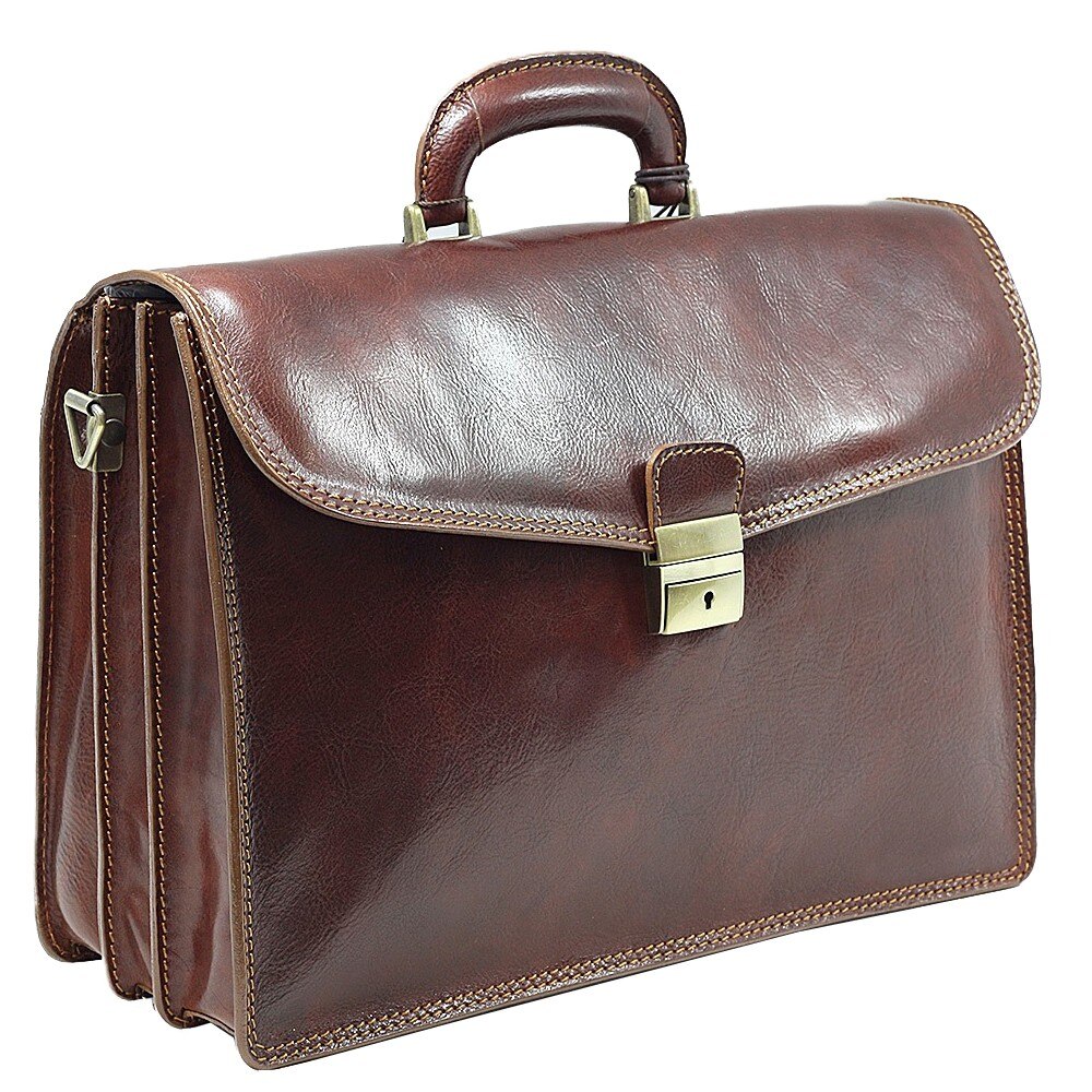 Servieta pentru barbati, Suveran, din piele naturala cognac