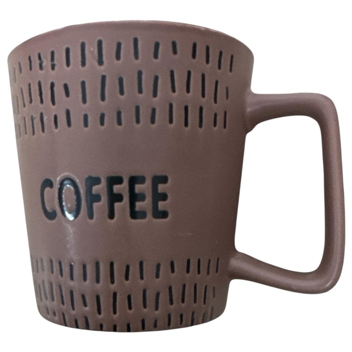 2 db dekoratív kávé témájú bögre, kerámia, 380 ml, sötétbarna, 9,5x9x7,5 cm