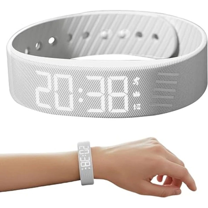 Ceas decorativ 2026 Deep Sleep, alarma silentioasa, vibratie, alb