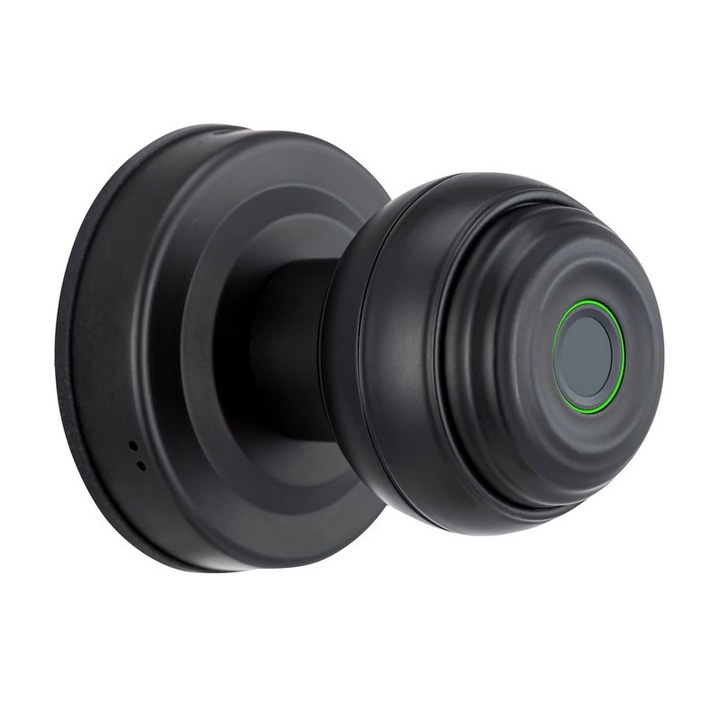 Incuietoare Inteligenta Bluetooth Pentru Usa, Amprenta Digitala, Control Prin Aplicatie, Sistem Smart Home Tuya, Onshop, Negru