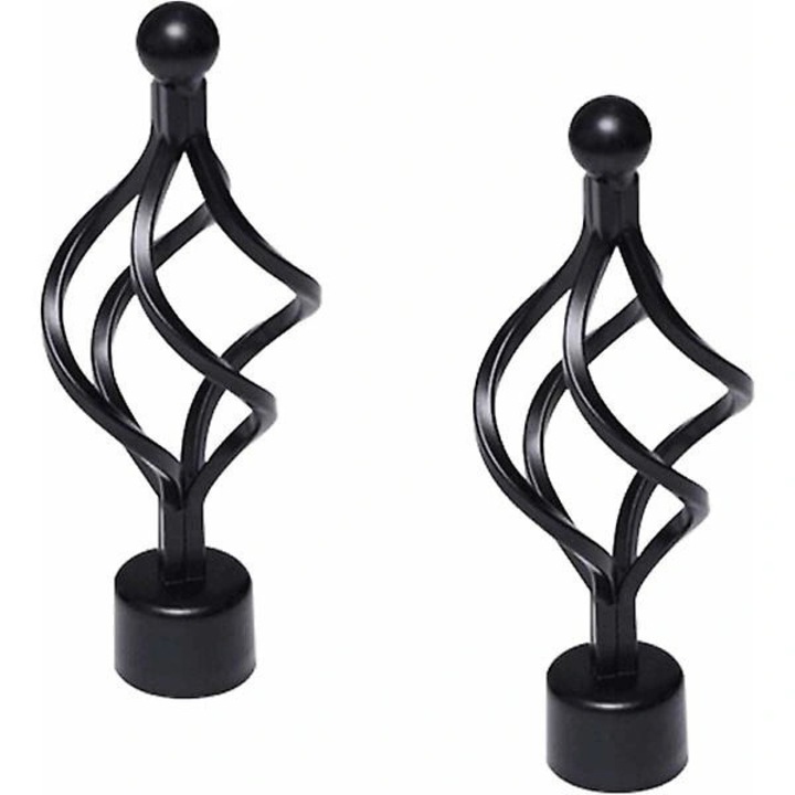 Set de sine metalice pentru perdele, 2 piese, capete decorative vintage negre, 28mm, decor pentru feronerie