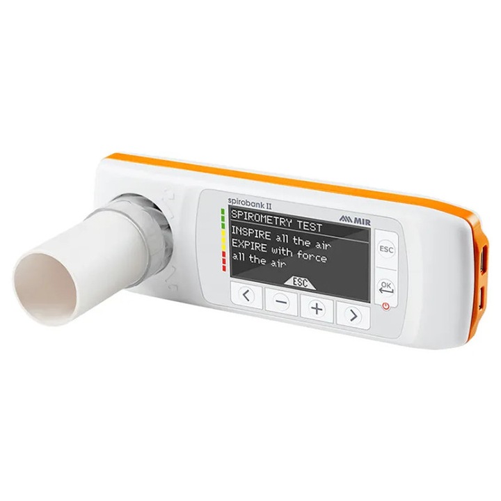 Spirometru Profesional MiR SPIROBANK II SMART, Oximetru Integrat, LCD, 55x160x25mm, Set
