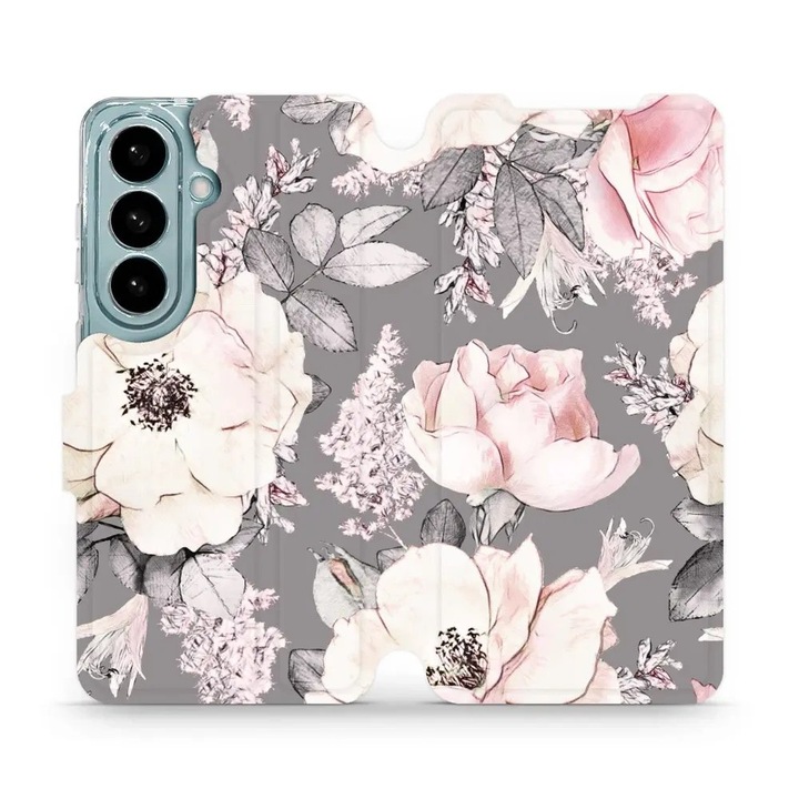 Flip pouzdro pentru Samsung Galaxy S26, Mobiwear, flori, suport, multicolor