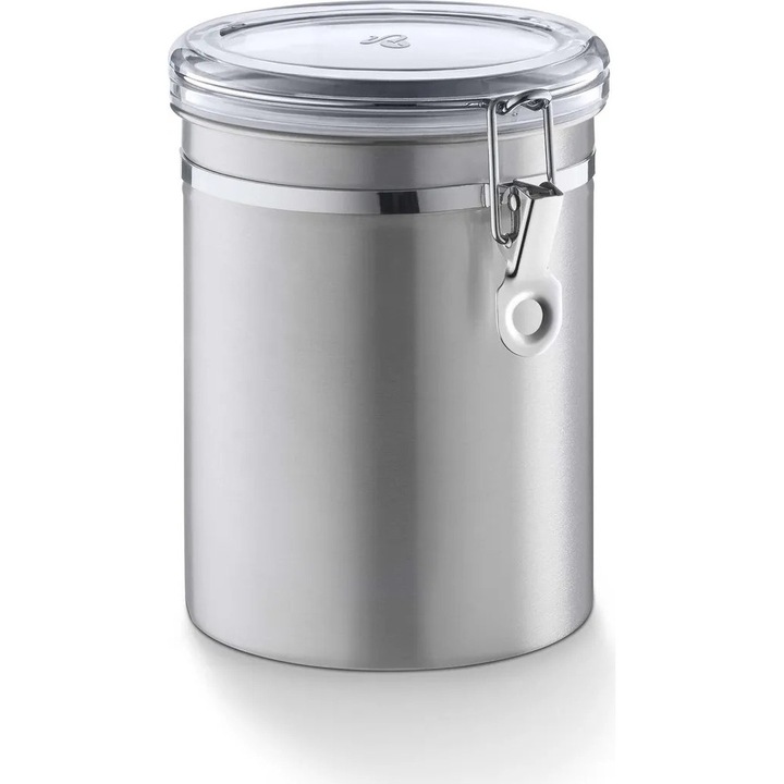 Tchibo kávé tároló doboz, rozsdamentes acél, 500g, ezüst, 17x12cm
