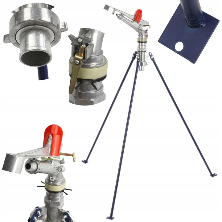 Aspersor sectorial 2", Mar-Pol, dublu duza, 360°, 28-34m, pe stativ