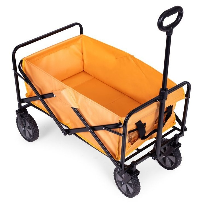 Carucior Gradina Selgot, Pliabil, Capacitate 100kg, Portocaliu, Dimensiune 48x90cm