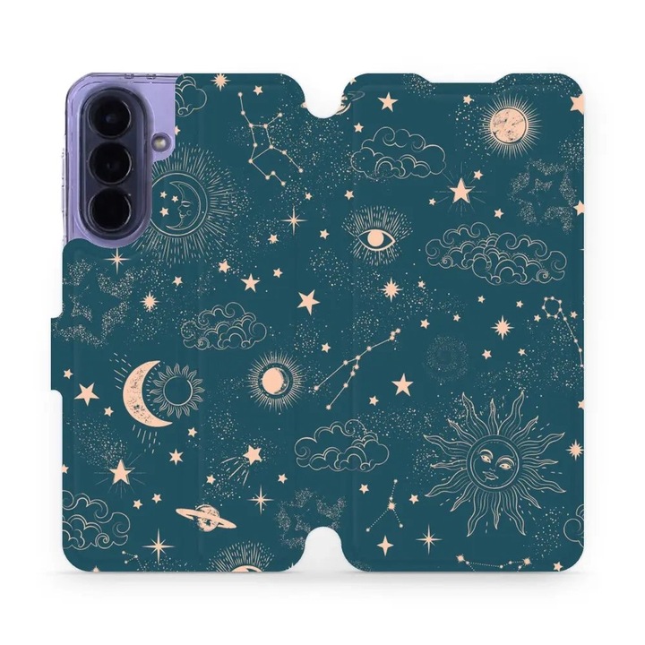 Husa flip Mobiwear pentru Samsung Galaxy A57 5G, design vesel, inchidere magnetica, multicolor