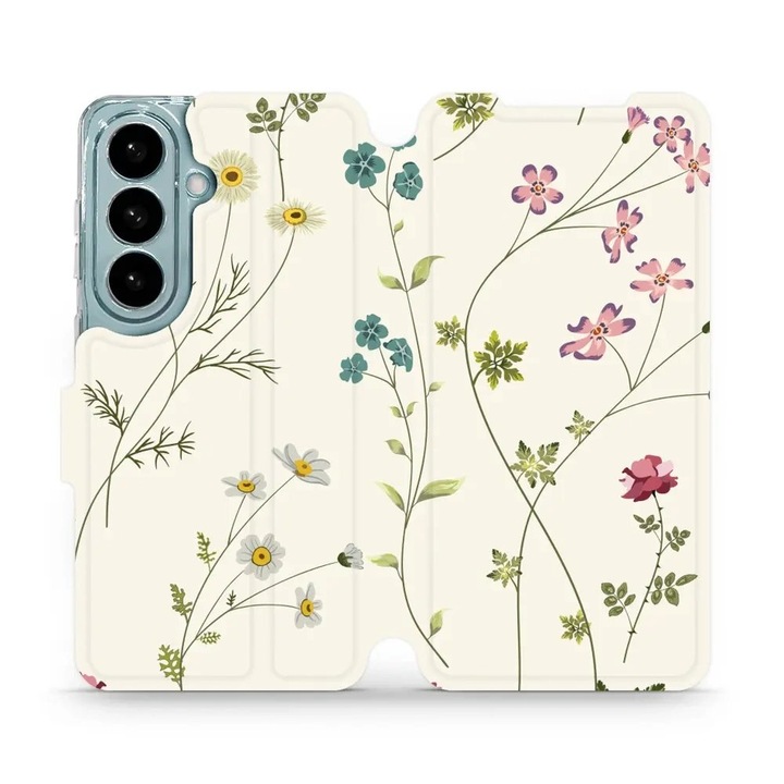 Husa flip Mobiwear pentru Samsung Galaxy S26, design flori, inchidere magnetica, multicolor