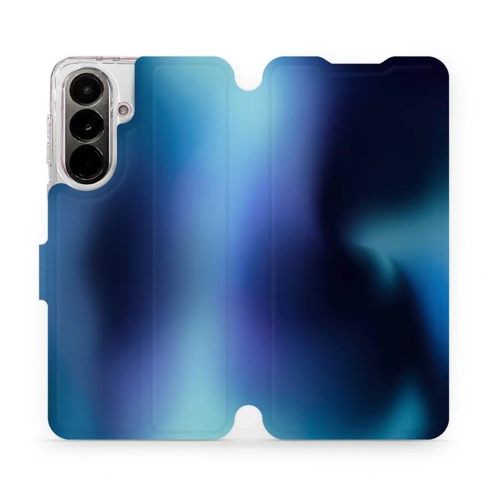 Husa flip Mobiwear pentru Samsung Galaxy A37 5G, suport, culoare albastra