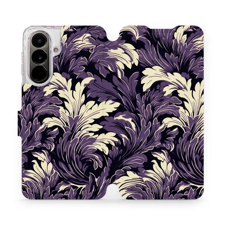 Husa flip Mobiwear pentru Samsung Galaxy A37 5G, flori, suport, violet