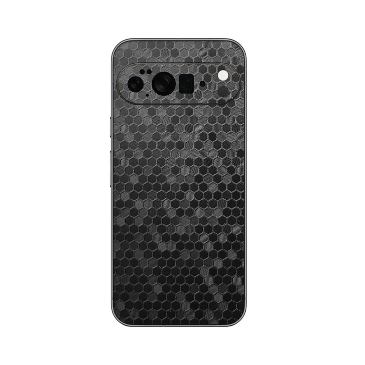 Folie iSkinz pentru Google Pixel 10 Pro XL - Honeycomb Negru Black, 360 Cut, Skin Adeziv Cover, Protectie pentru Carcasa Spate si Laterale
