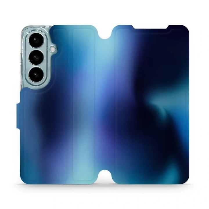 Husa flip Mobiwear pentru Samsung Galaxy S26, suport, albastra