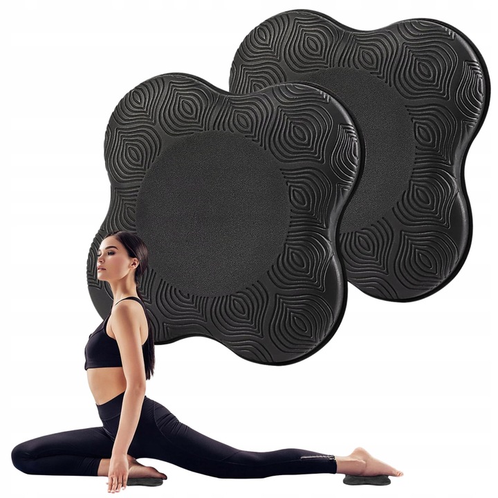 Set 2 perne pentru exercitii pilates si yoga, Zola, protejarea articulatiilor, poliuretan, antiderapante, 20x2 cm, gri inchis