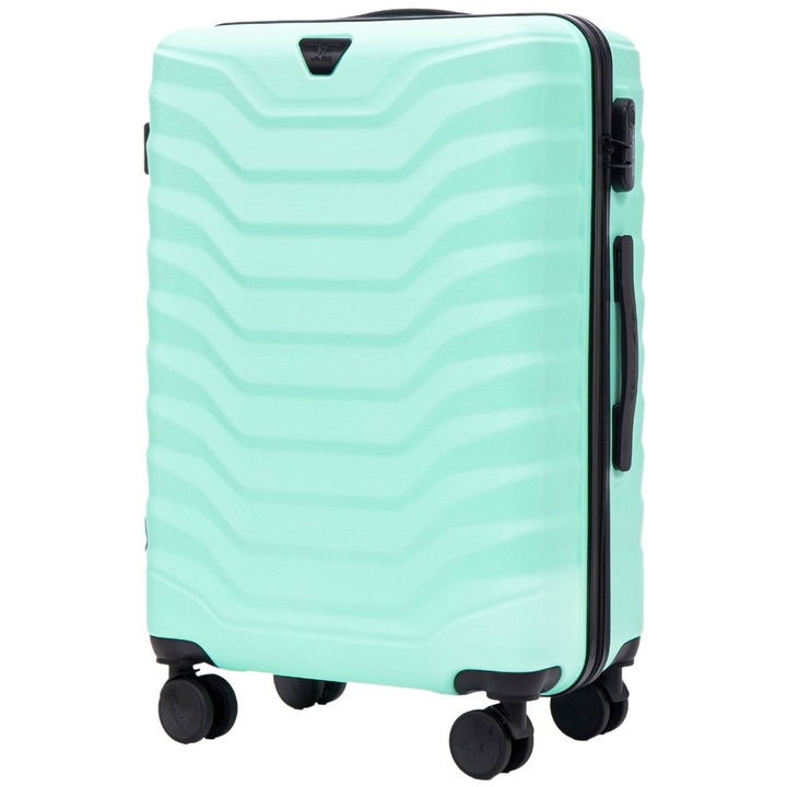 Комплект от 3 куфара Wings Peafowl от ABS+ L 97L M 63L S 38L, въртящи се колела на 360°, модерен дизайн, багаж за самолет в кабината и багажното отделение, компактна система за съхранение, елегантен дизайн, практична вътрешна организация