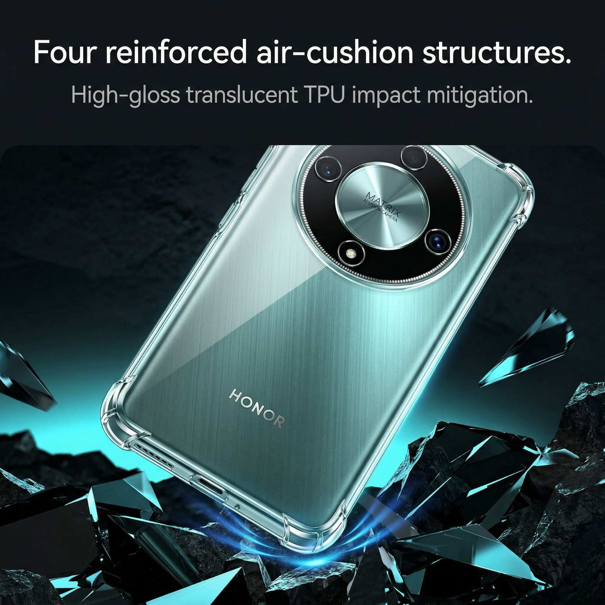 Husa pentru Honor Magic 8 Lite, Silicon TPU, Transparenta, 1.5mm, Protectie Anti-Shock cu 4 Colturi Intarite, Carcasa Protectoare Rezistenta la Socuri si Zgarieturi, Ultra Slim, Crystal Clear