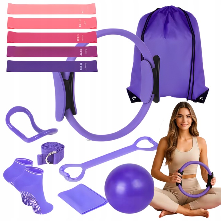 Pilates és Jóga Szett, HomeDesign, változó ellenállás, sporttáska, 13 kiegészítő