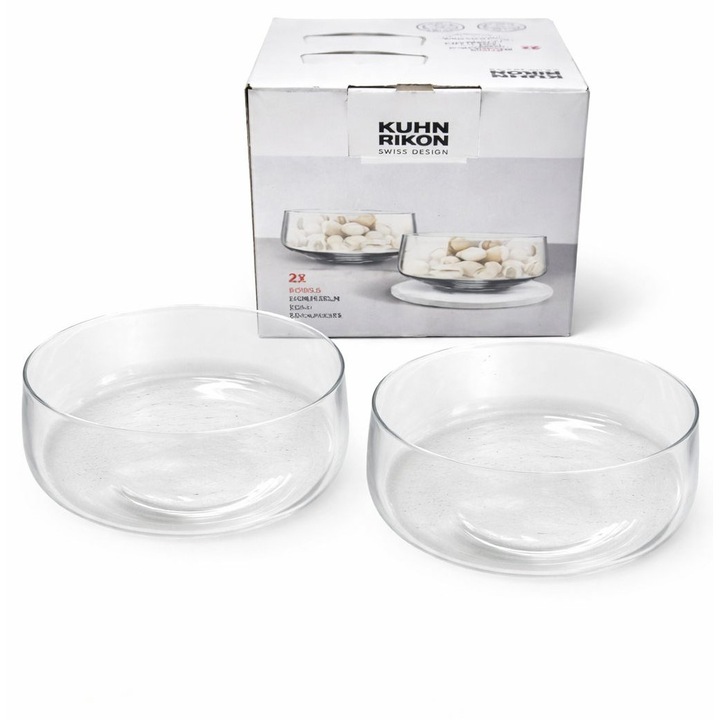 Set 2 boluri sticlă, Kuhn Rikon, 11cm, 320ml