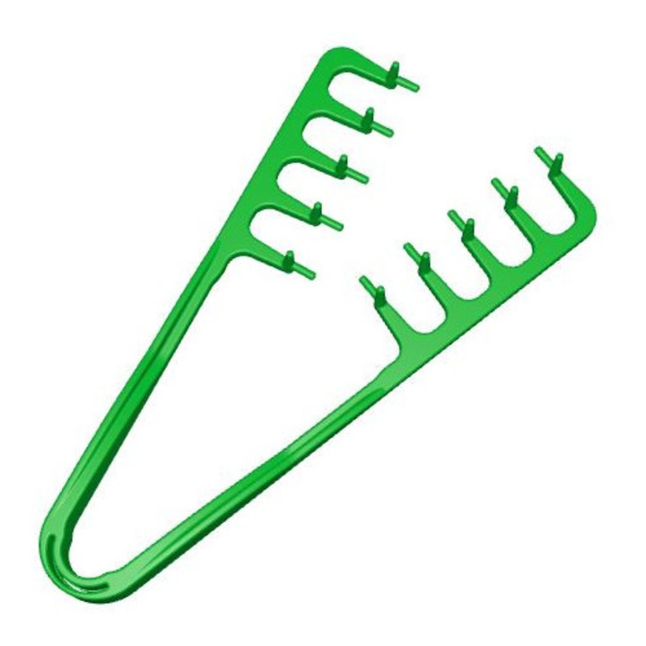 Pieptene pentru texturat parul / Cleste, Produs Premium, Plastic, Verde